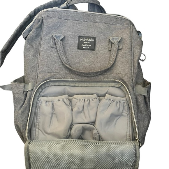 Gray Diaper Bag Backpack - Picture 3 of 4